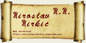 Miroslav Mirkić vizit kartica